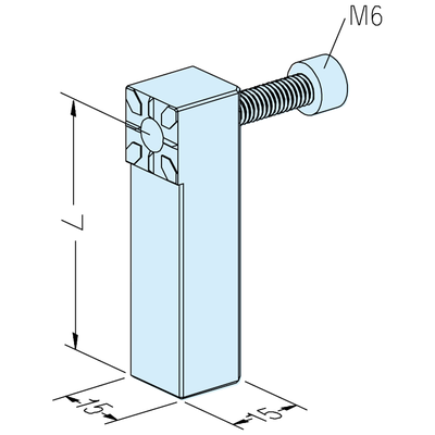 Winkelhalter 15 x 15 x 50mm