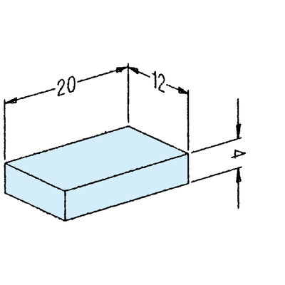 Einlegeplättchen gross, 20x12x4 mm