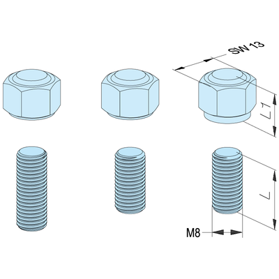 Stützfuss SW13 / L=16  /  L1=10.2