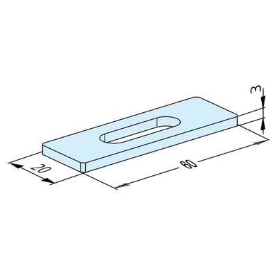 Distanzplatte Set 60x20x3mm