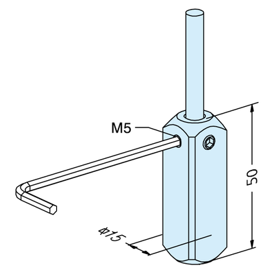 Vierkant 15 Rohlinghalter ø 6mm