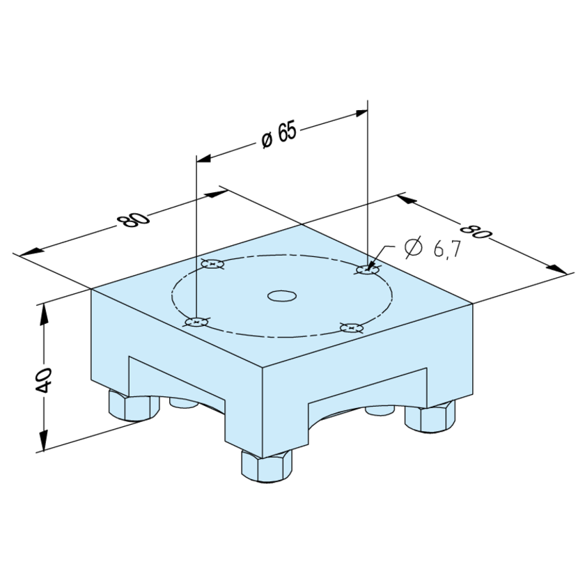 Uniplatte Alu 80 x 80