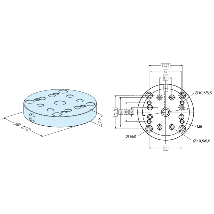 Adapterplatte ø 120