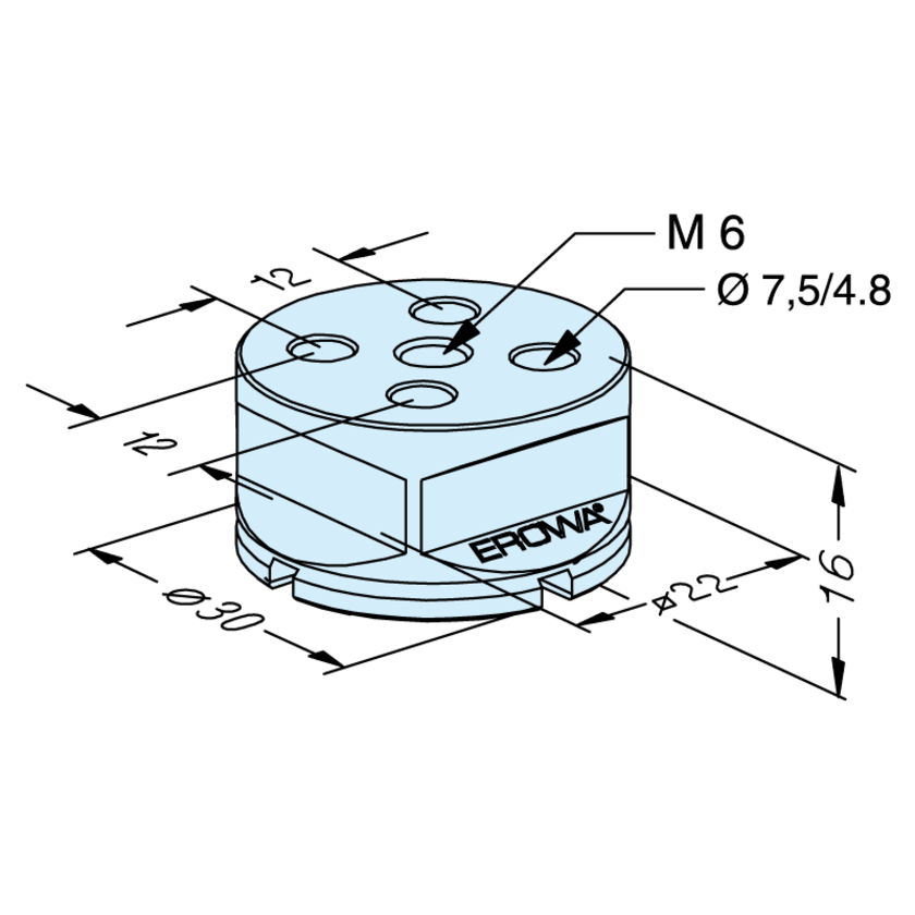 Compact Standardhalter H=16