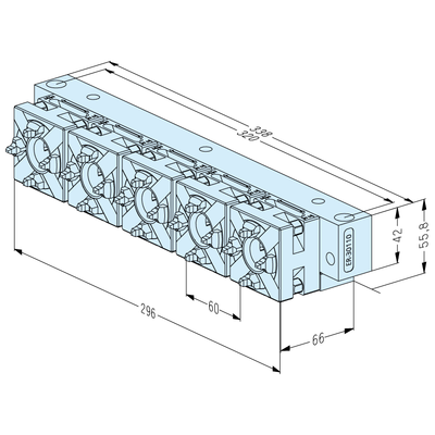 Balken 5-fach 300 QuickChuck 50