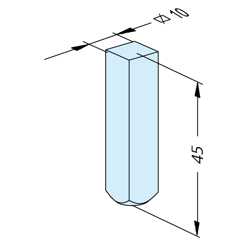 Compact Elektrode 10 x 10 x 45 Kupfer