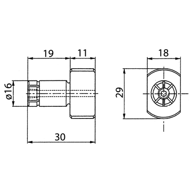 Positionierbolzen ø16/29, T 18mm