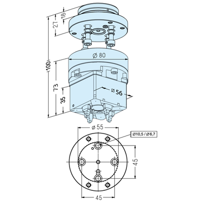 ITS 50 Compact CombiChuck mit Bund