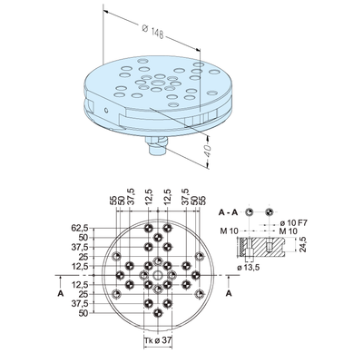 Palette ø 148 G R25 ALU